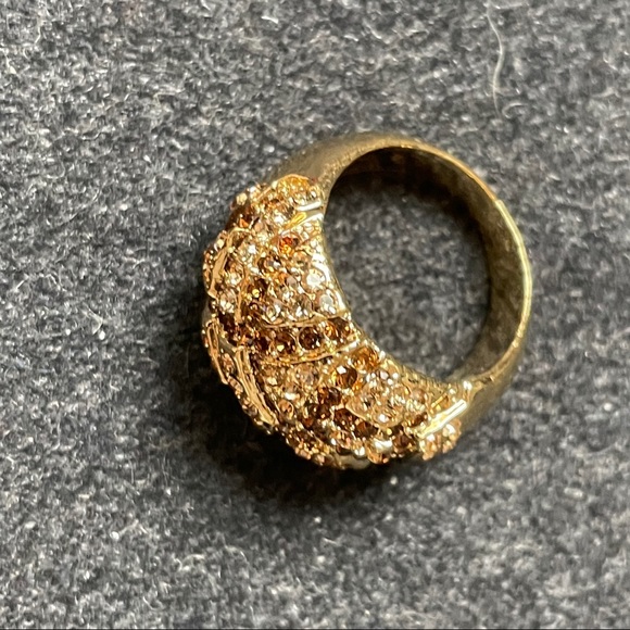 Gold and amber cocktail ring - Picture 4 of 5